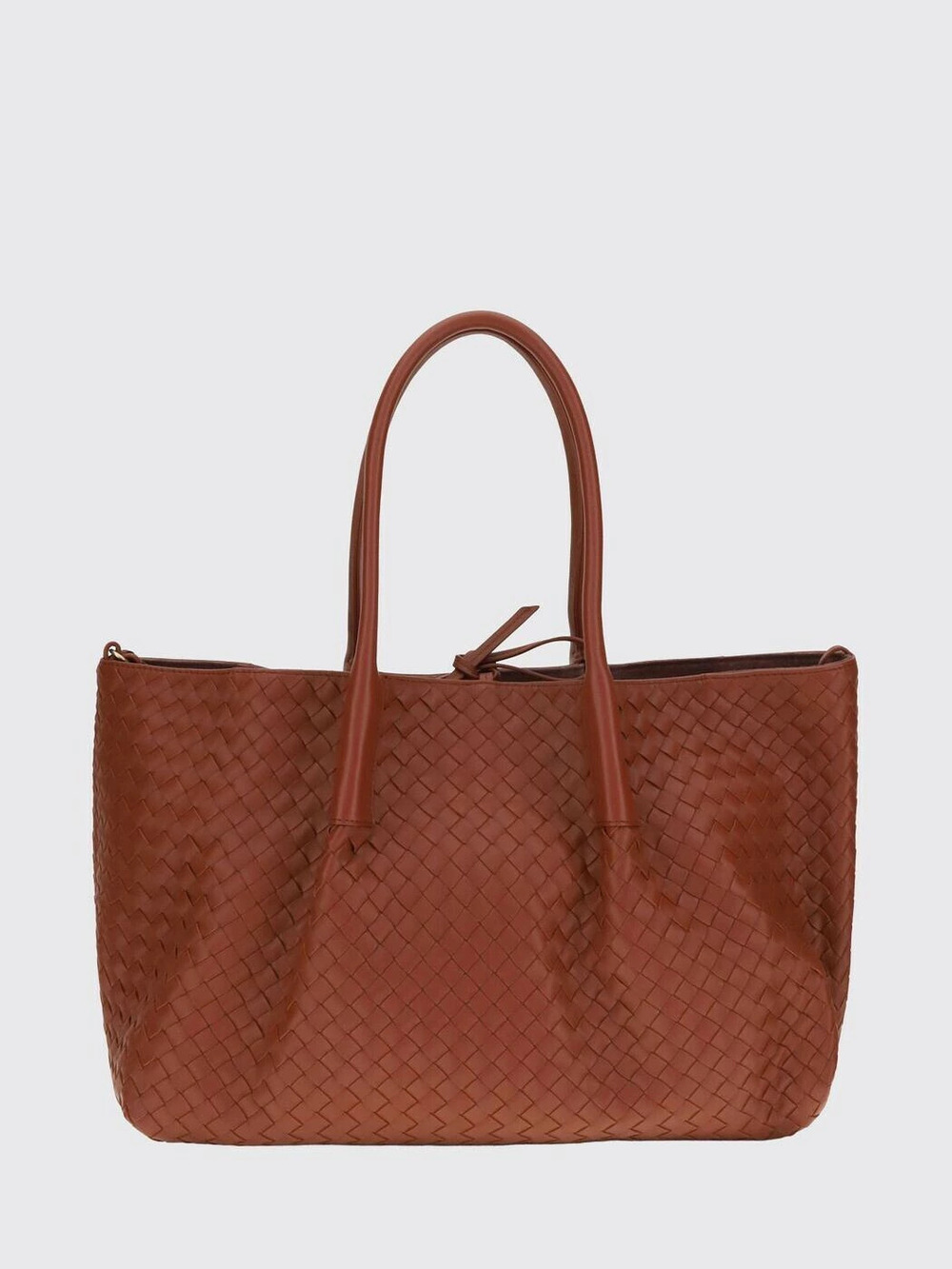 Bottega Veneta Pinacoteca Reversible Intrecciato Leather Tote Brown